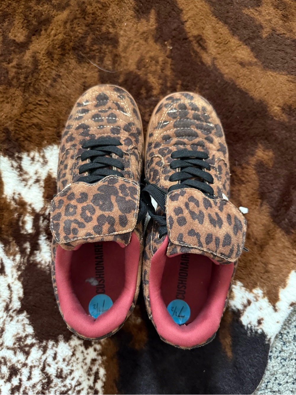 Women's Leopard Print Casual Sneakers - Brown